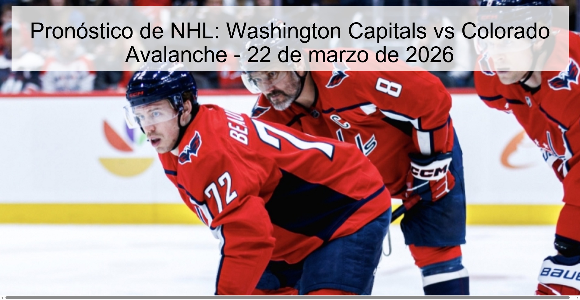 Pronóstico de NHL: Washington Capitals vs Colorado Avalanche – 22 de marzo de 2026
