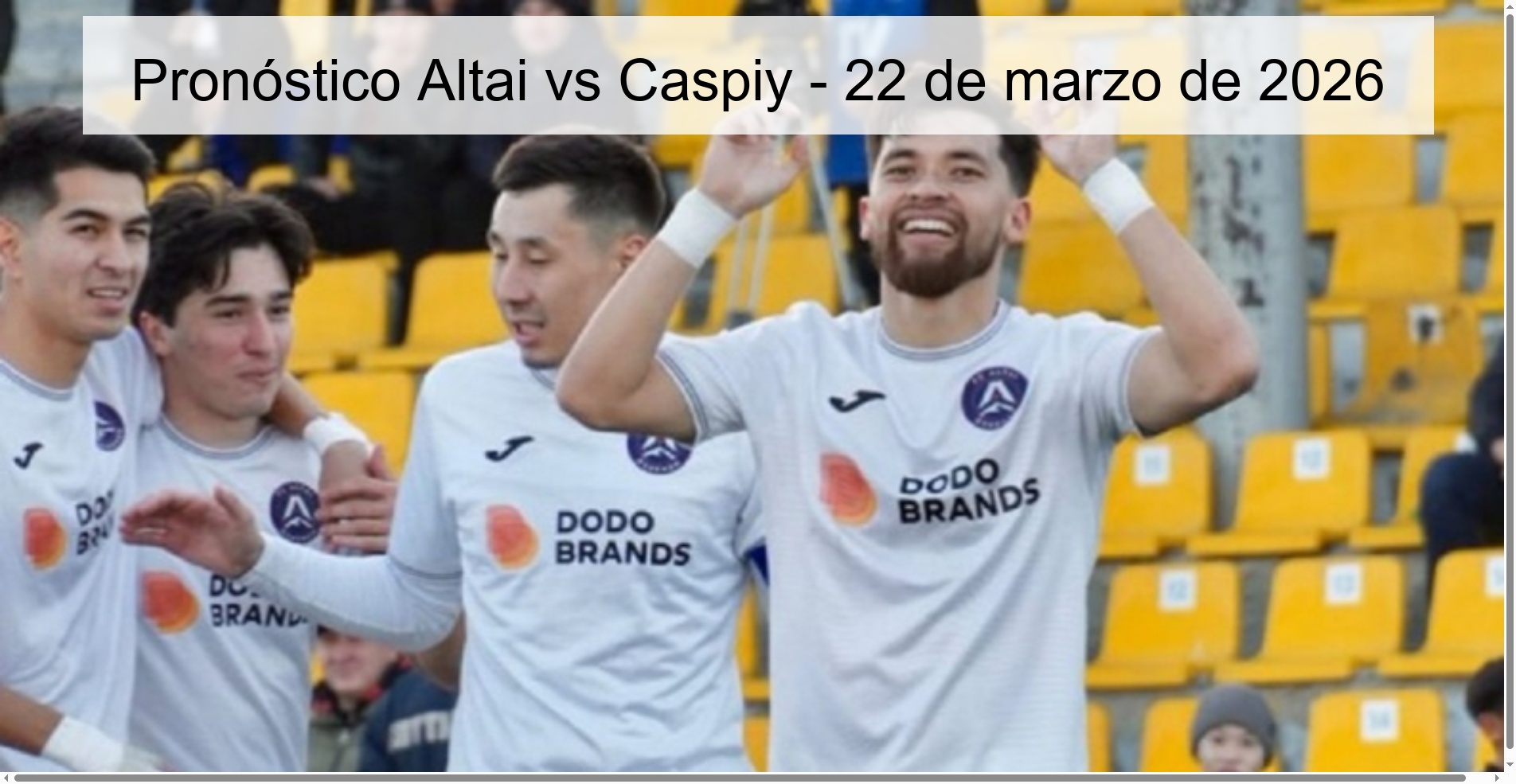 Pronóstico Altai vs Caspiy – 22 de marzo de 2026