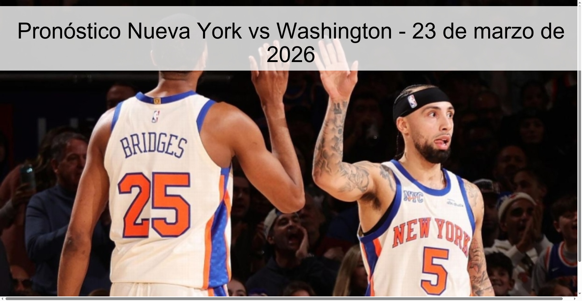 Pronóstico Nueva York vs Washington – 23 de marzo de 2026