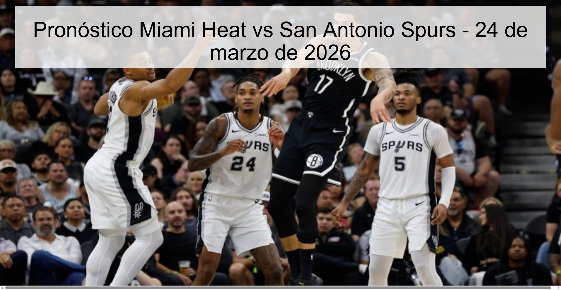 Pronóstico Miami Heat vs San Antonio Spurs – 24 de marzo de 2026