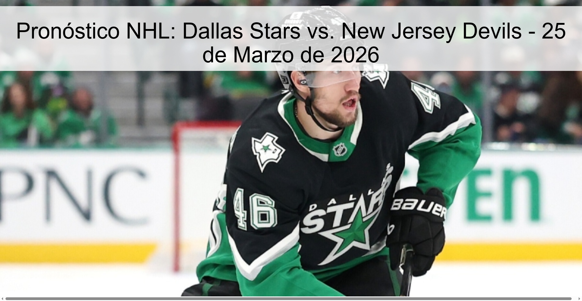 Pronóstico NHL: Dallas Stars vs. New Jersey Devils – 25 de Marzo de 2026