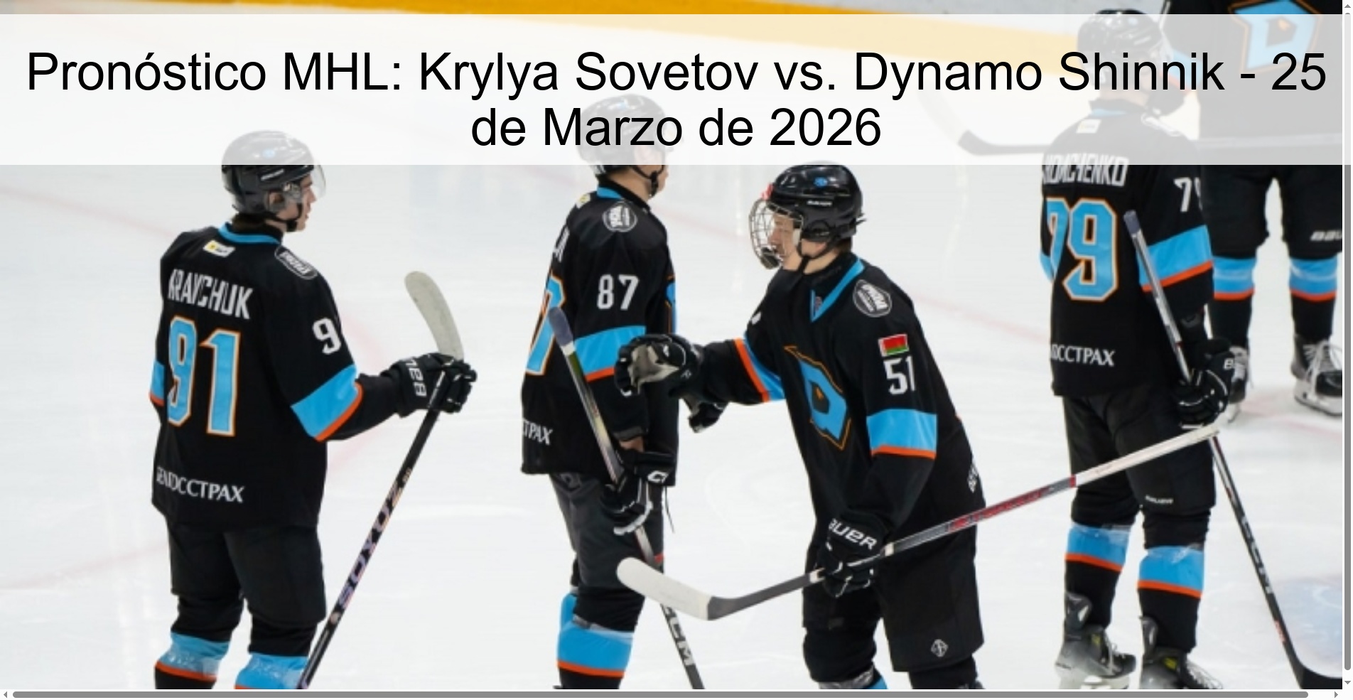 Pronóstico MHL: Krylya Sovetov vs. Dynamo Shinnik – 25 de Marzo de 2026