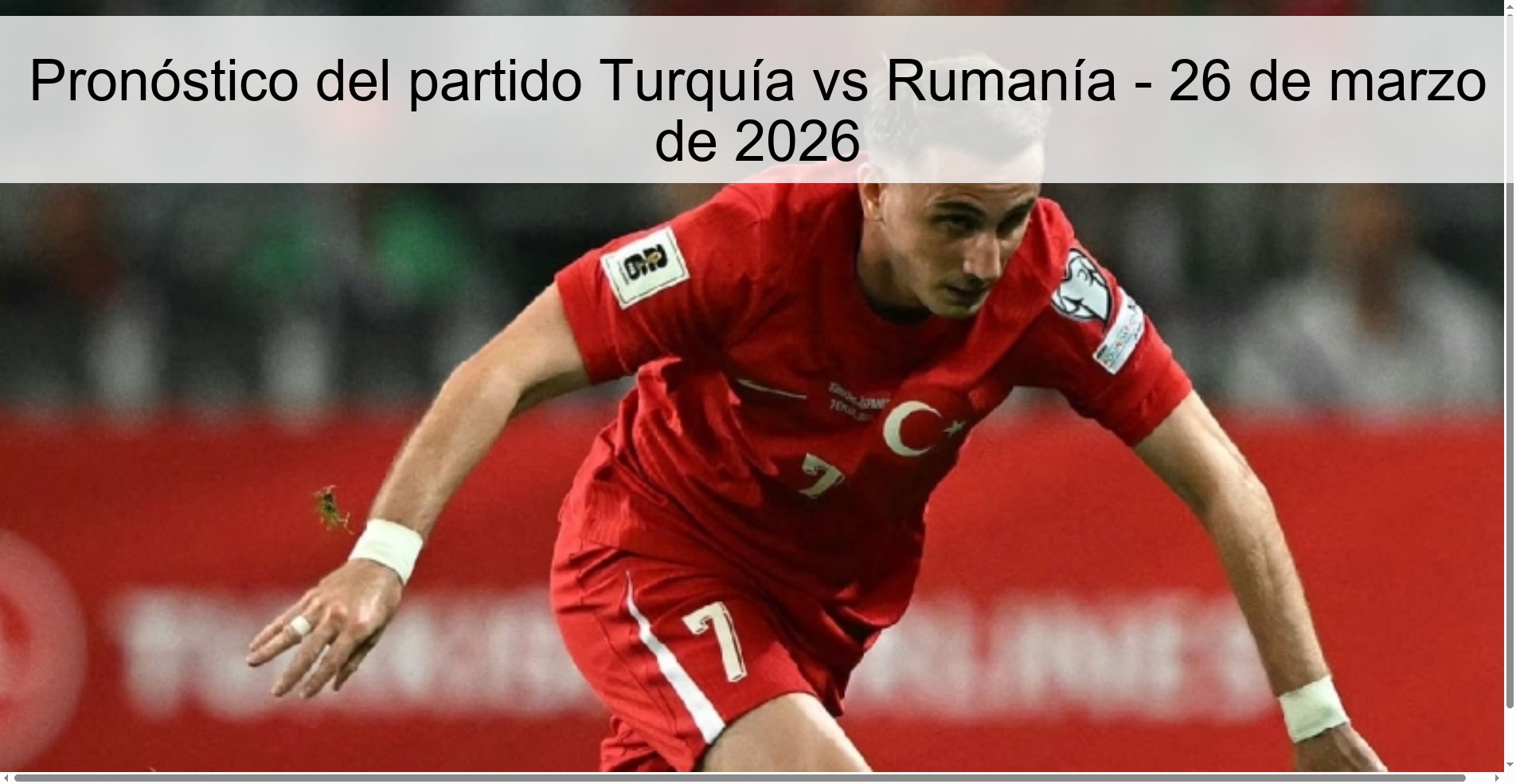 Pronóstico del partido Turquía vs Rumanía – 26 de marzo de 2026