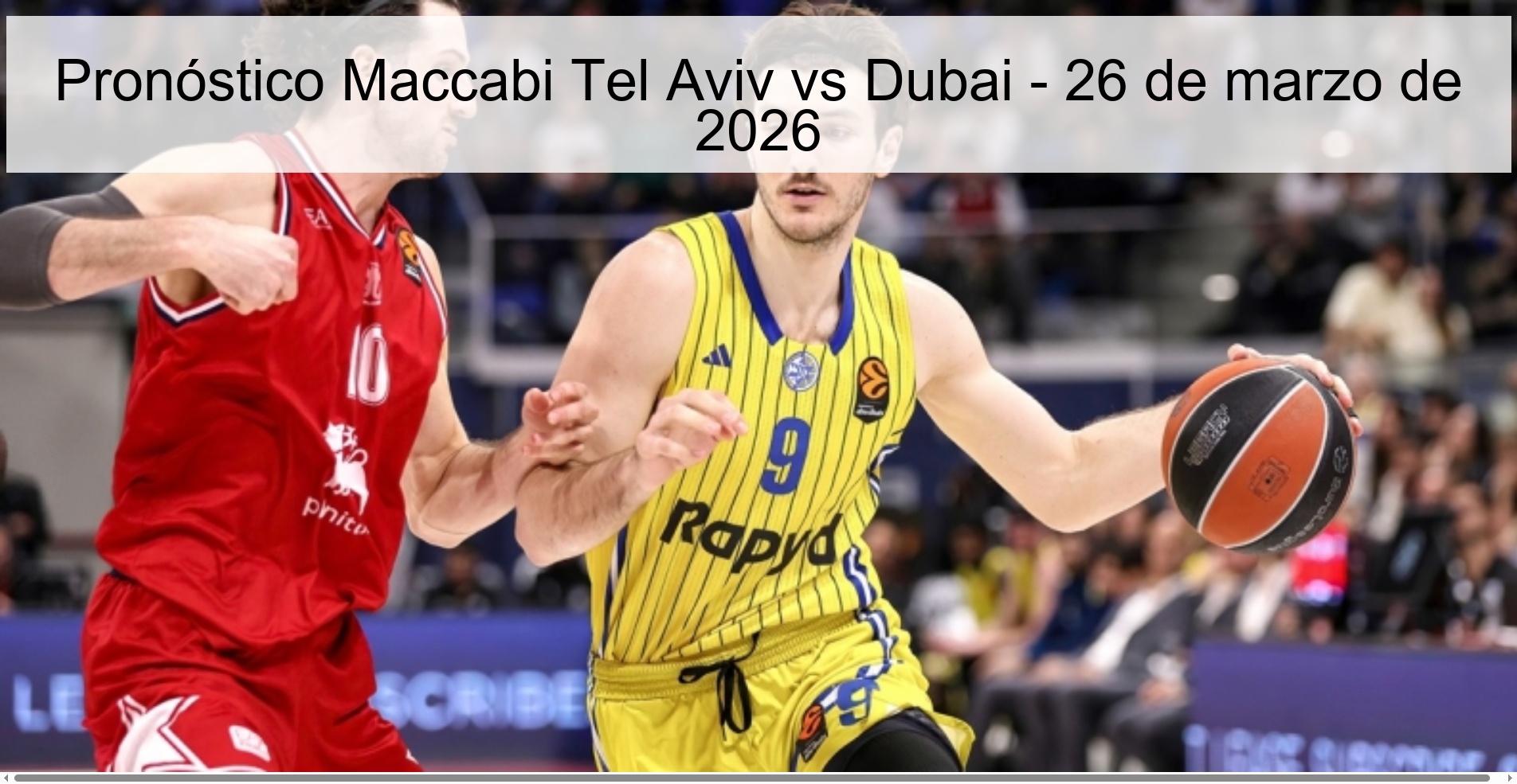 Pronóstico Maccabi Tel Aviv vs Dubai – 26 de marzo de 2026