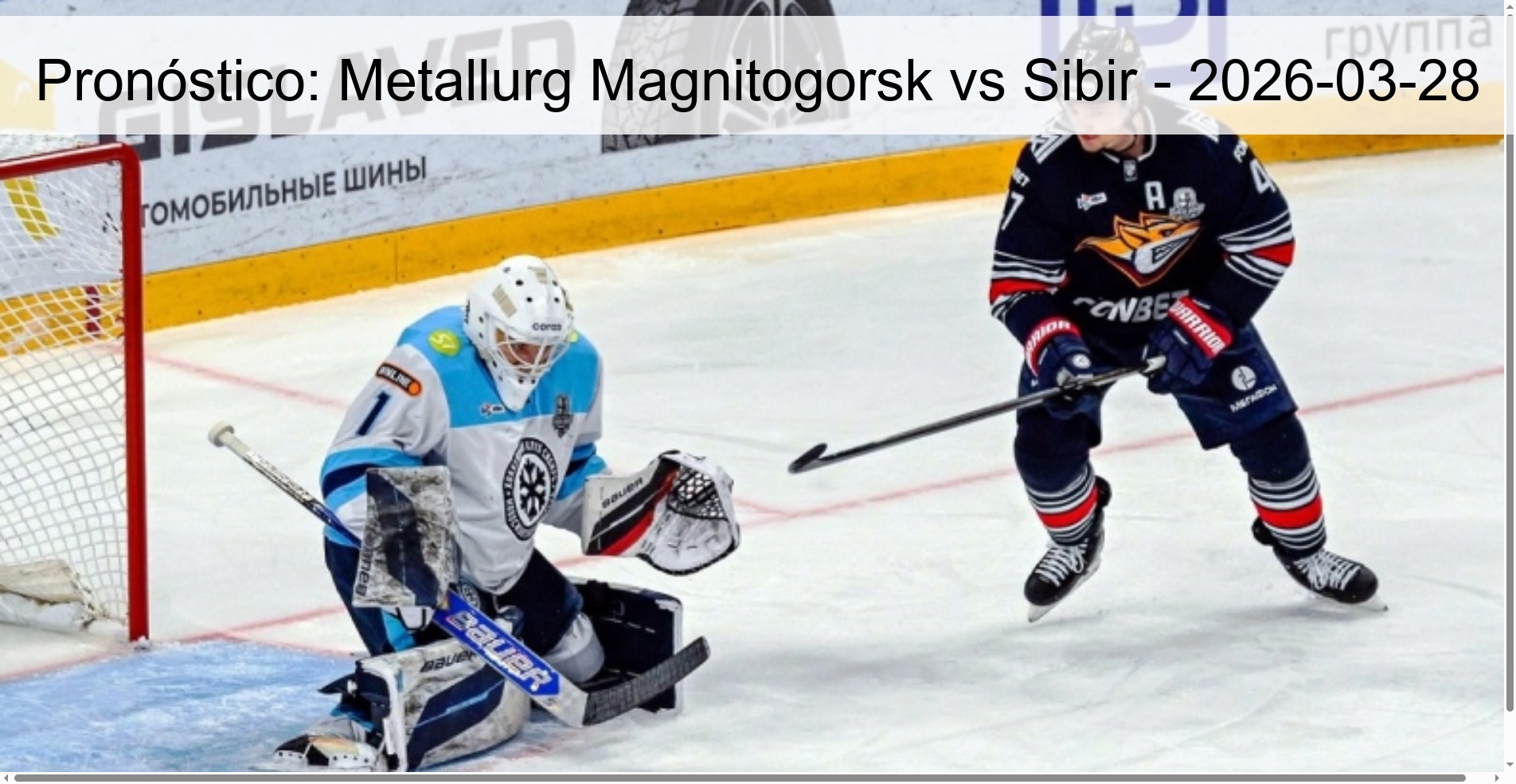 Pronóstico: Metallurg Magnitogorsk vs Sibir – 2026-03-28