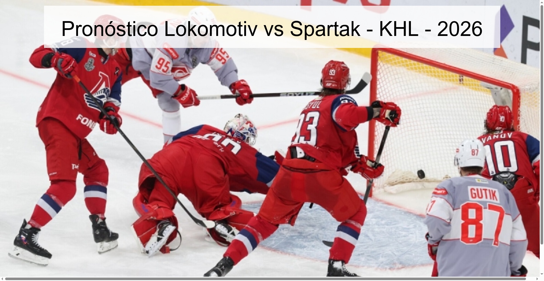 Pronóstico Lokomotiv vs Spartak – KHL – 2026