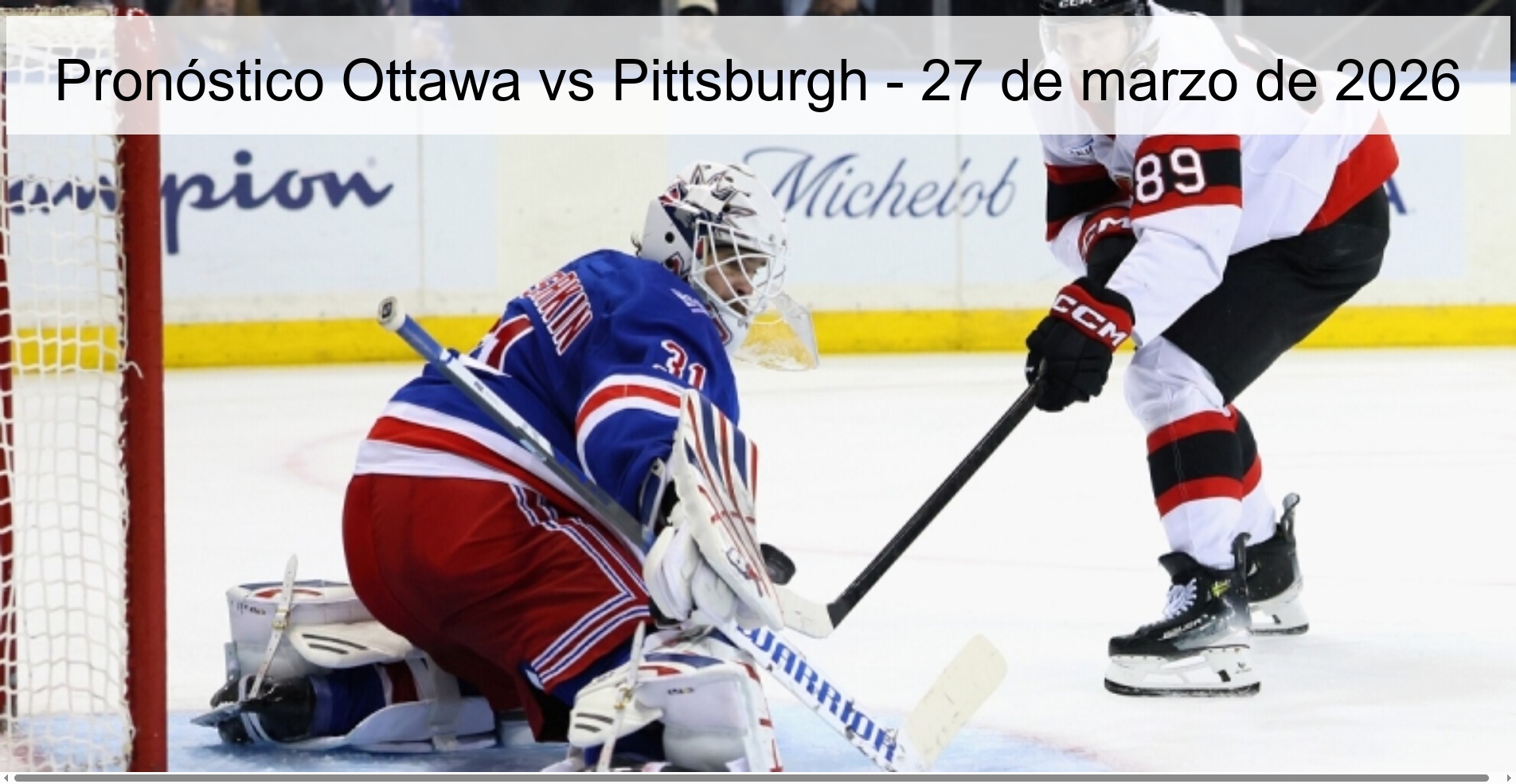 Pronóstico Ottawa vs Pittsburgh – 27 de marzo de 2026