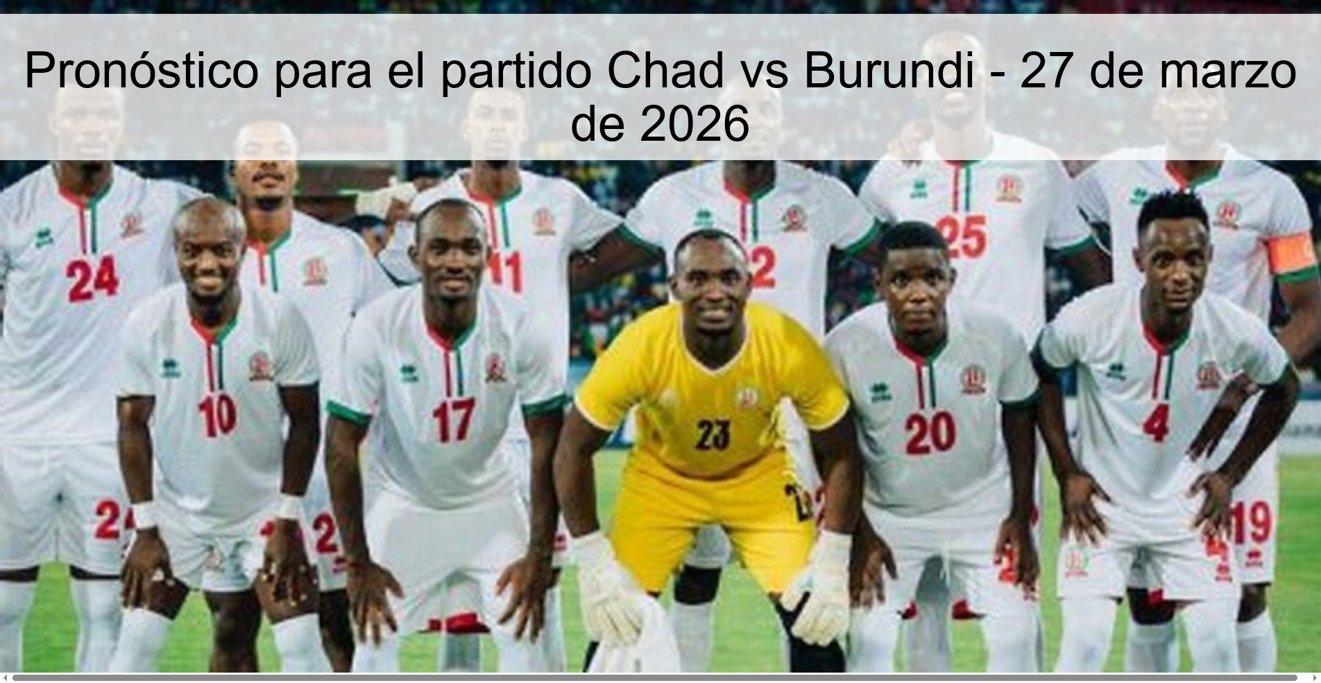 Pronóstico para el partido Chad vs Burundi – 27 de marzo de 2026