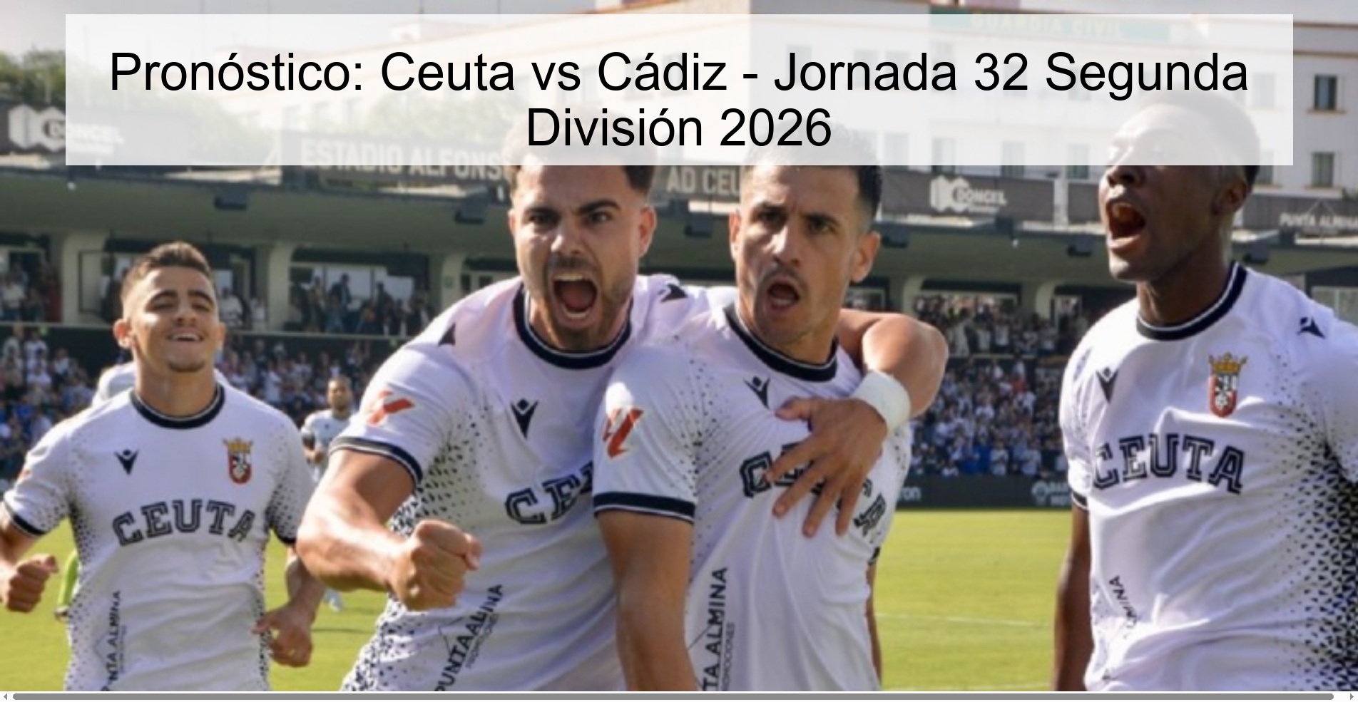 Pronóstico: Ceuta vs Cádiz – Jornada 32 Segunda División 2026