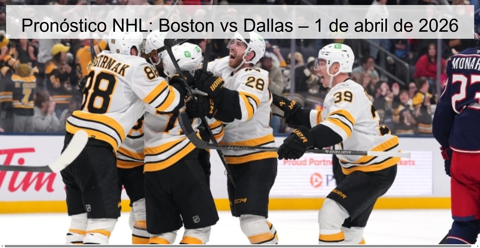Pronóstico NHL: Boston vs Dallas – 1 de abril de 2026