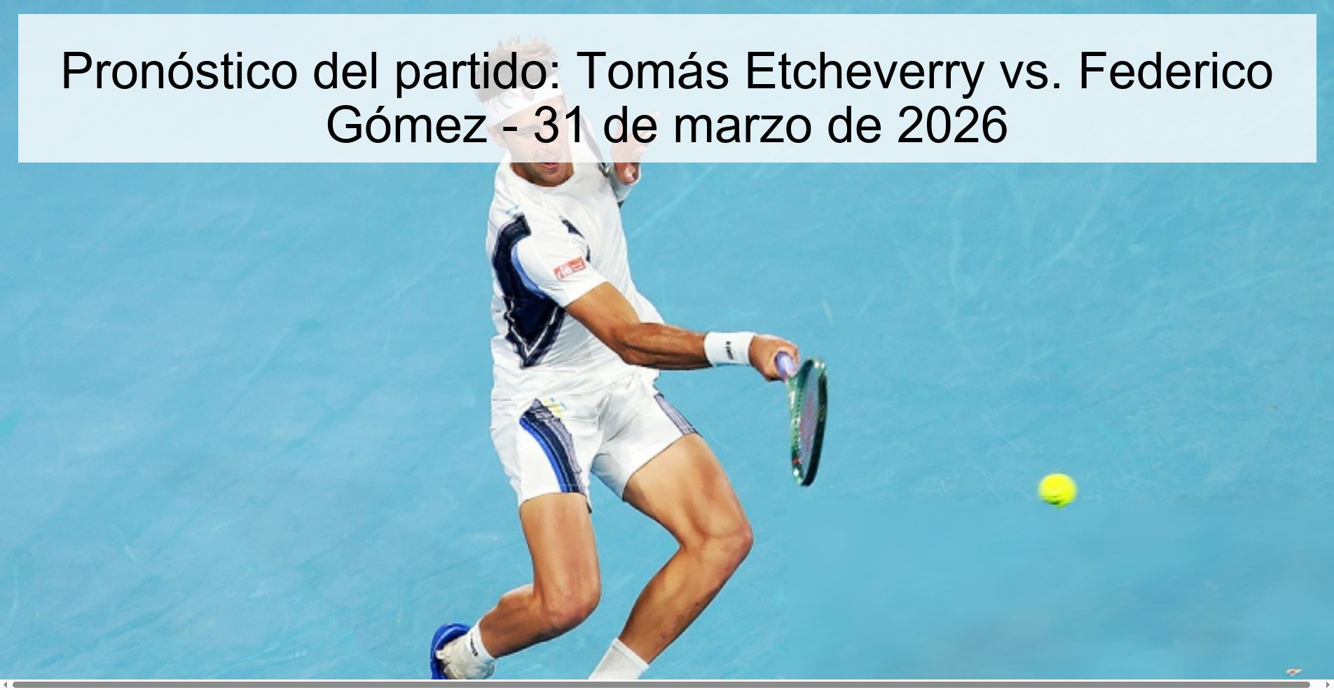 Pronóstico del partido: Tomás Etcheverry vs. Federico Gómez - 31 de marzo de 2026