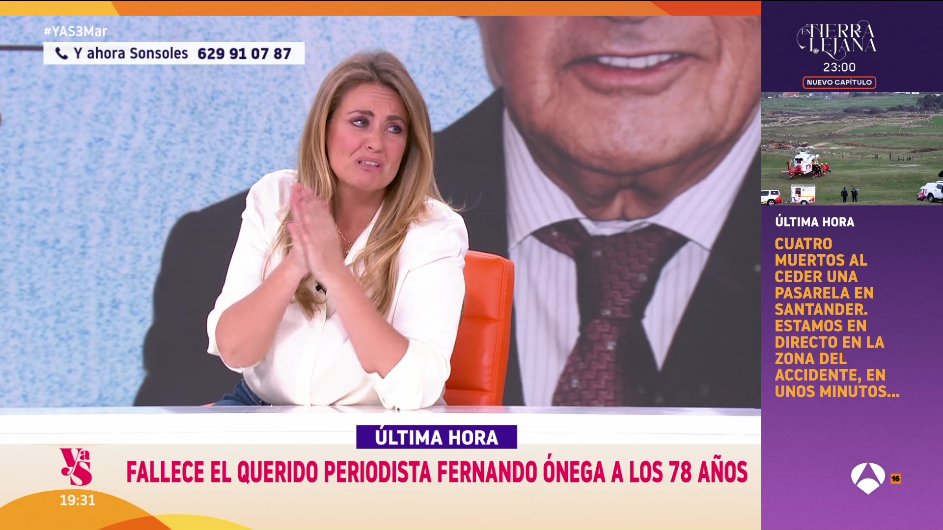 Impacto y tristeza en la televisión: La emotiva despedida de Sonsoles Ónega tras la muerte de su padre