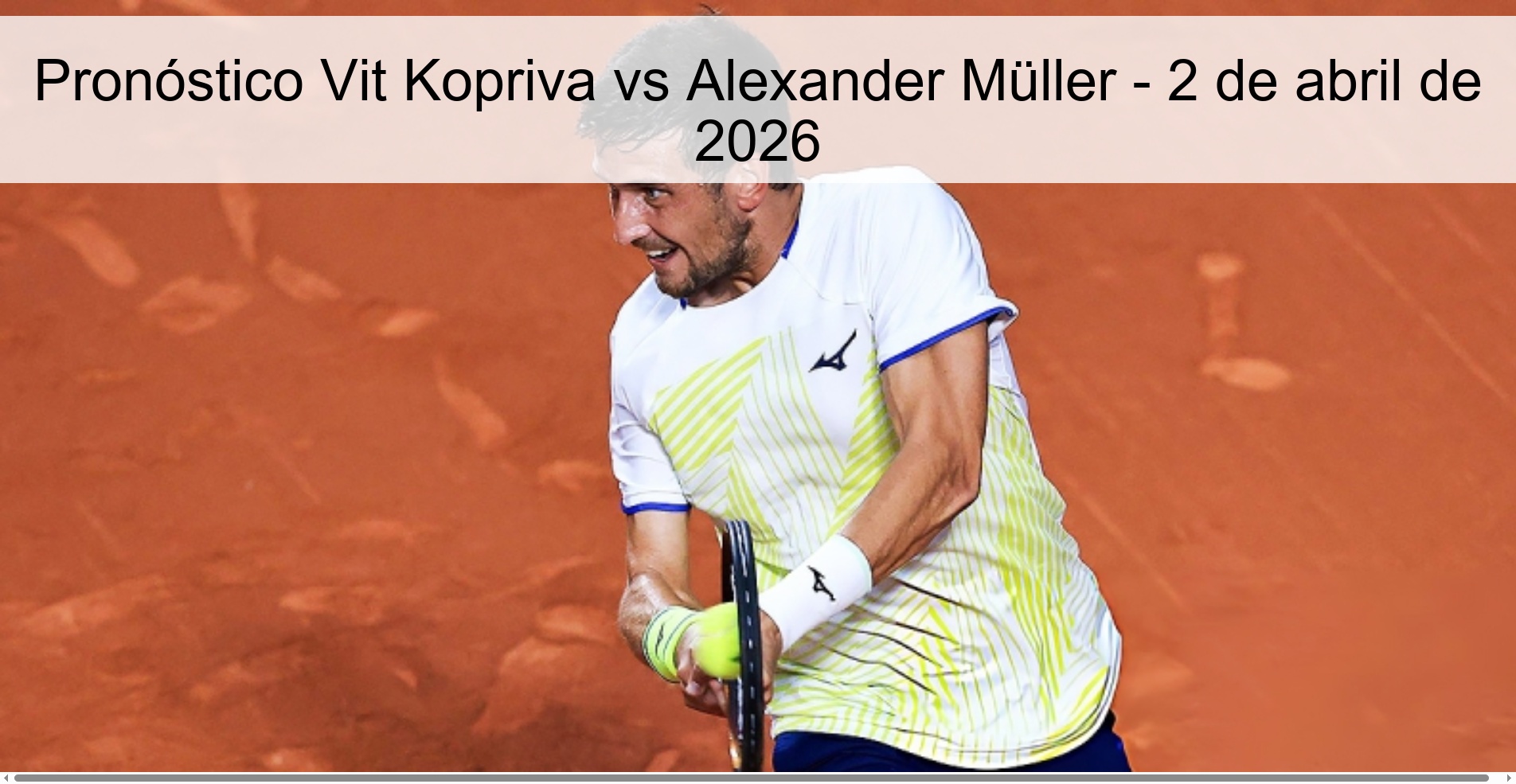 Pronóstico Vit Kopriva vs Alexander Müller - 2 de abril de 2026