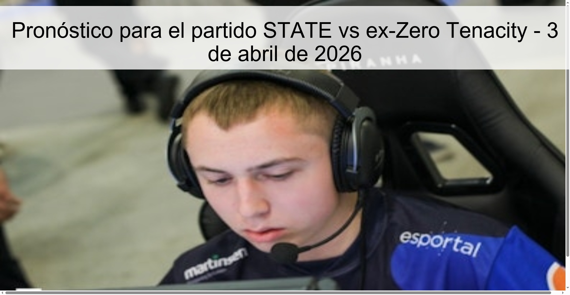 Pronóstico para el partido STATE vs ex-Zero Tenacity - 3 de abril de 2026
