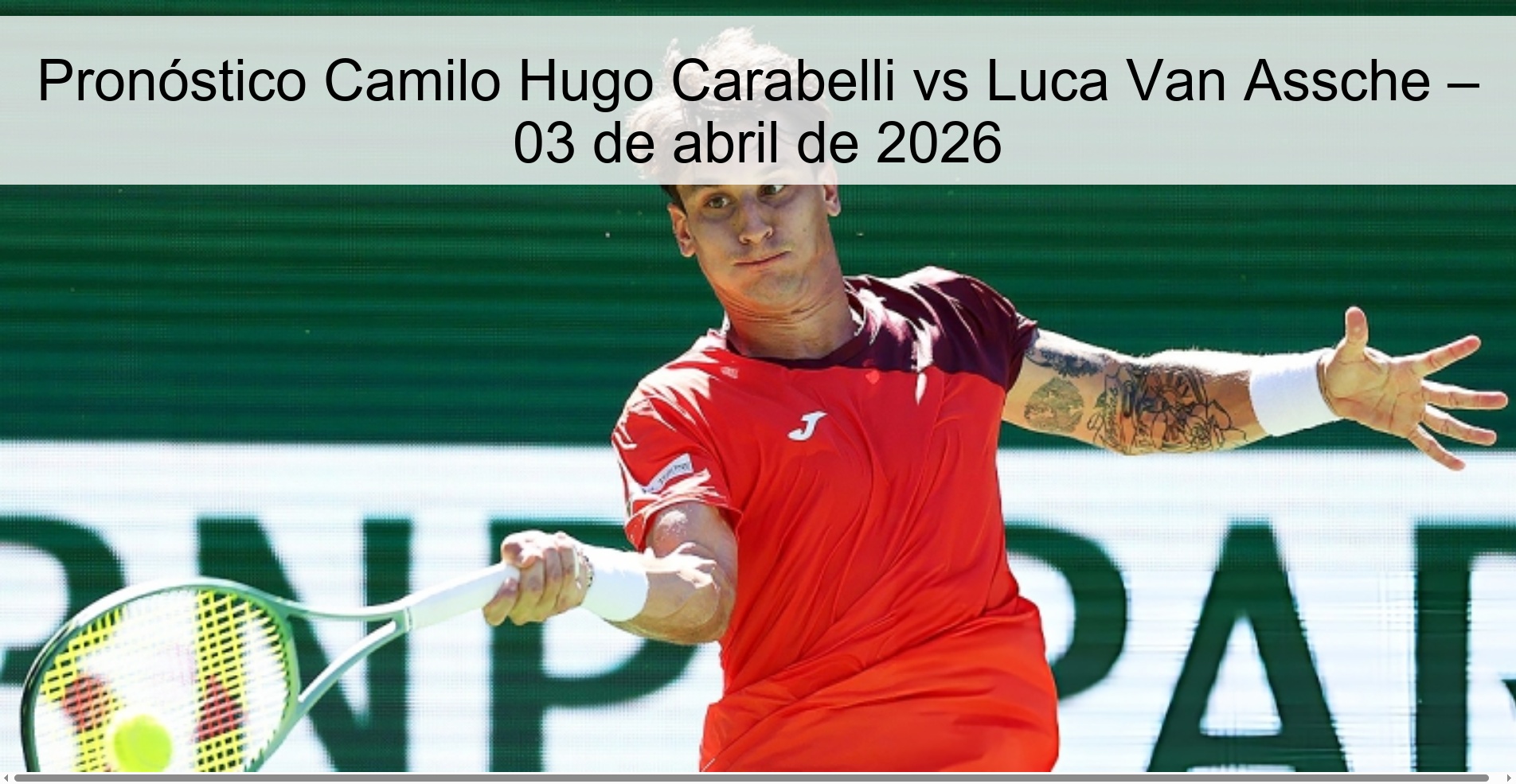 Pronóstico Camilo Hugo Carabelli vs Luca Van Assche – 03 de abril de 2026 Pronóstico Camilo Hugo Carabelli vs Luca Van Assche – 03 de abril de 2026