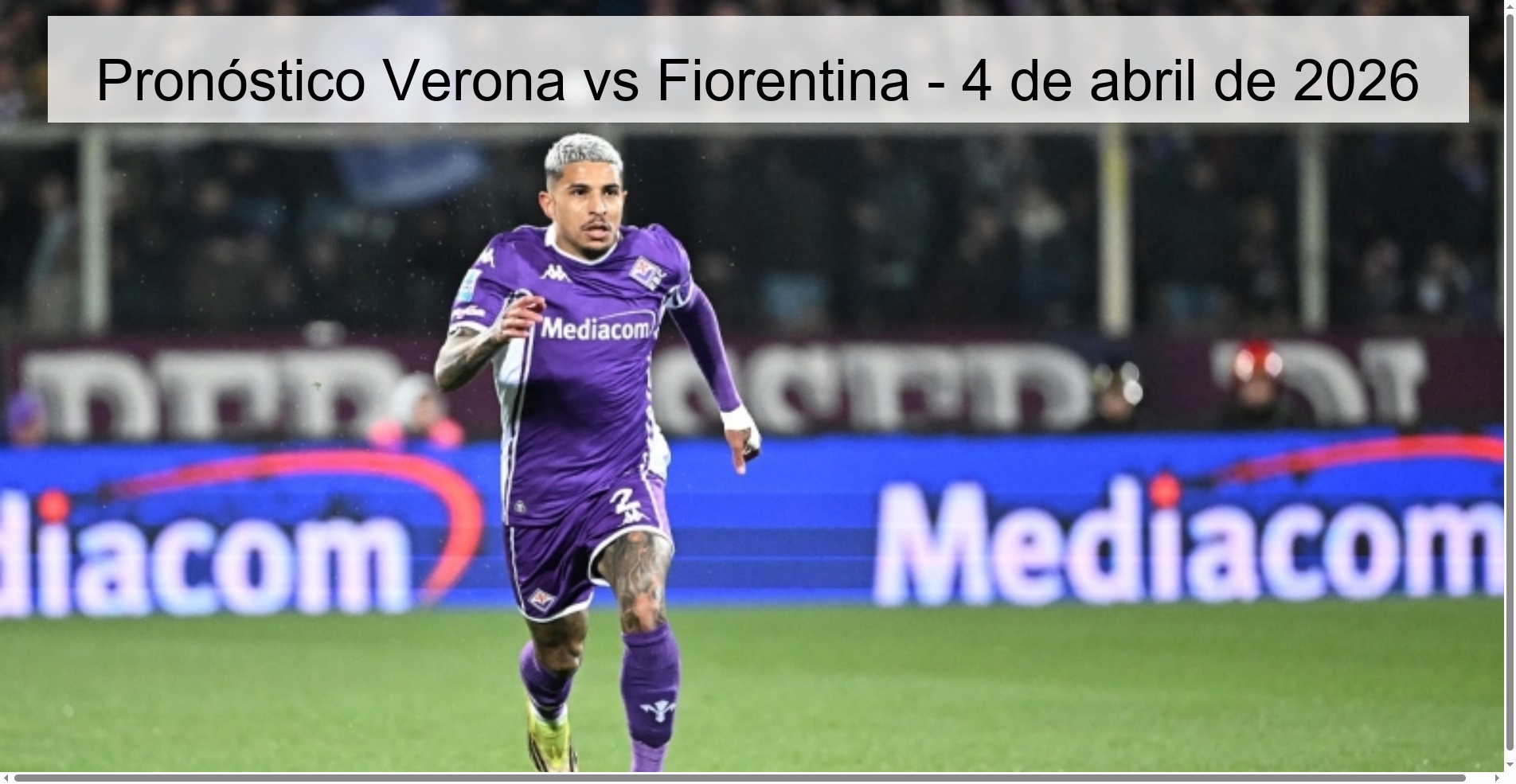 Pronóstico Verona vs Fiorentina - 4 de abril de 2026