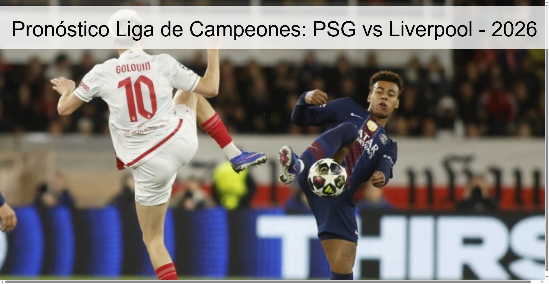 Pronóstico Liga de Campeones: PSG vs Liverpool - 2026