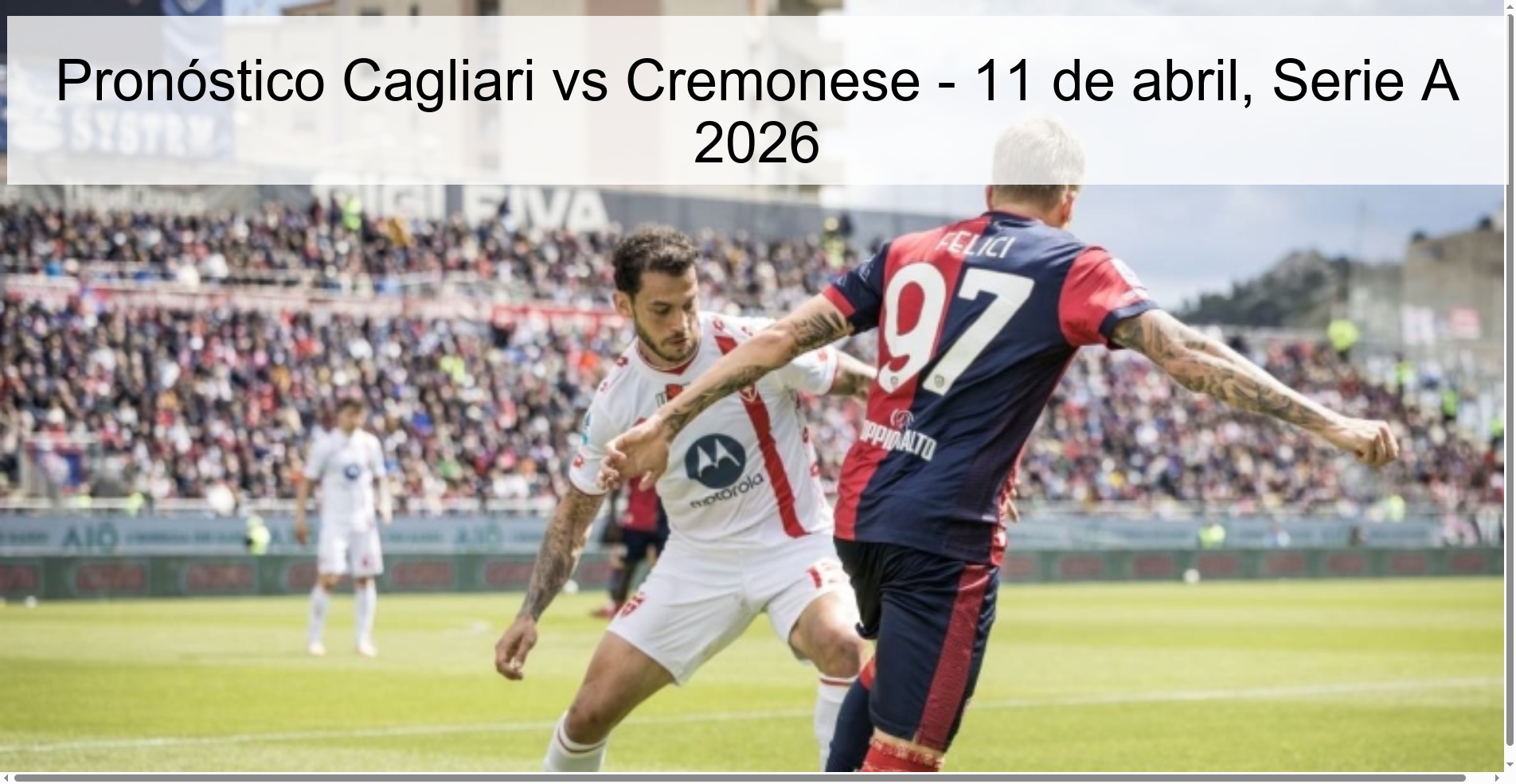 Pronóstico Cagliari vs Cremonese - 11 de abril, Serie A 2026