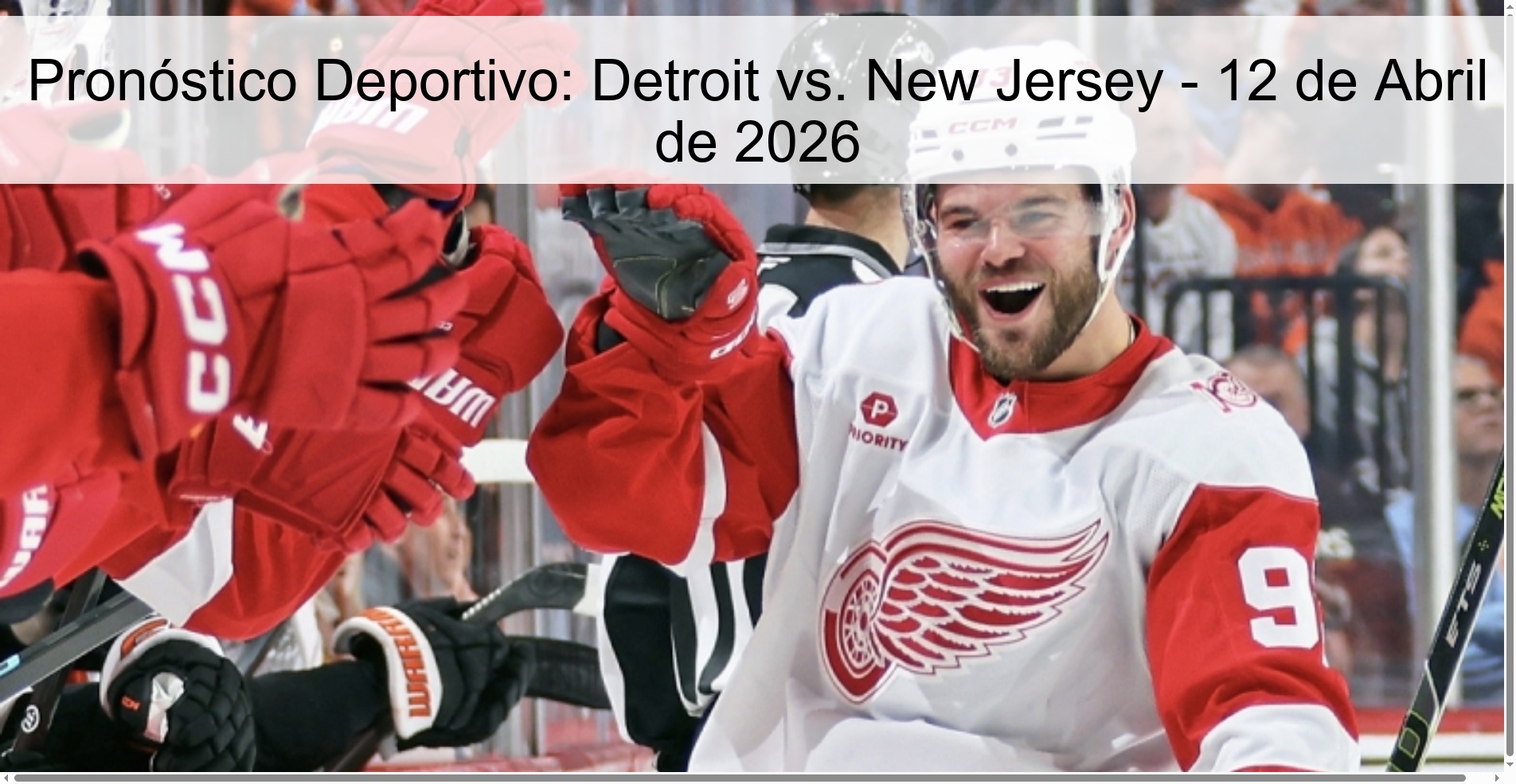 Pronóstico Deportivo: Detroit vs. New Jersey - 12 de Abril de 2026 Pronóstico Deportivo: Detroit vs. New Jersey - 12 de Abril de 2026