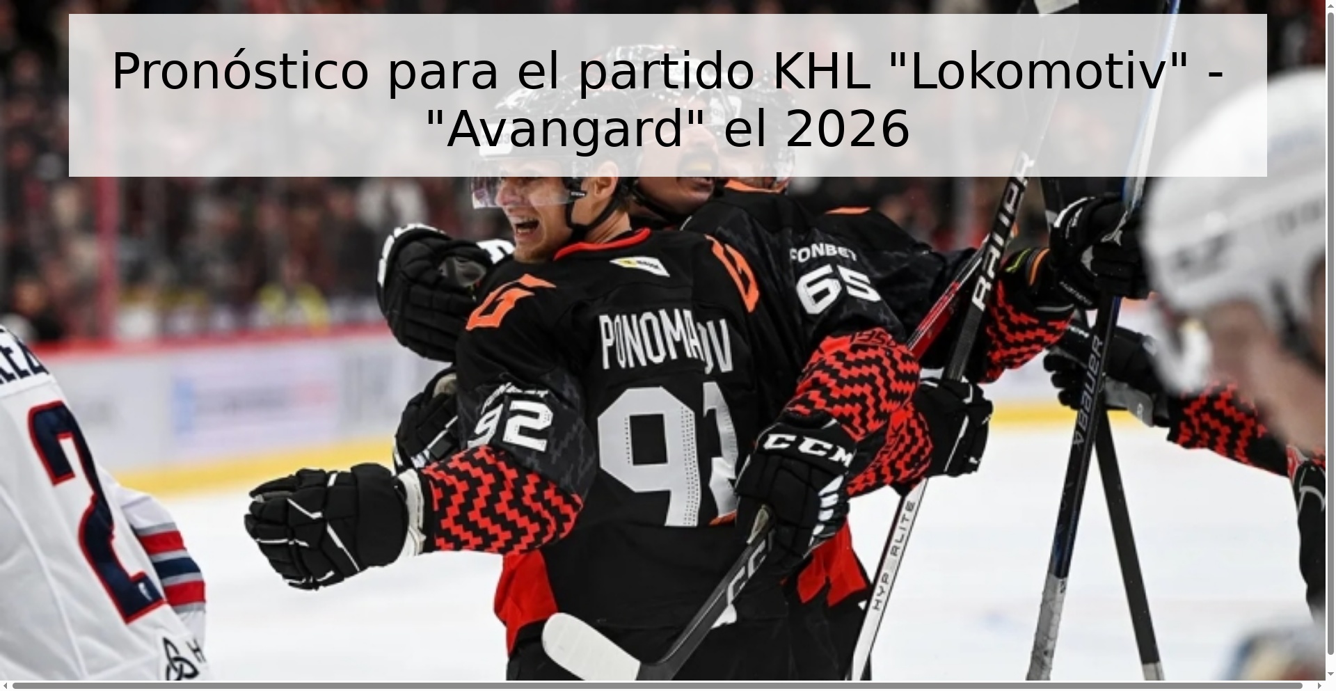 Pronóstico para el partido KHL 
