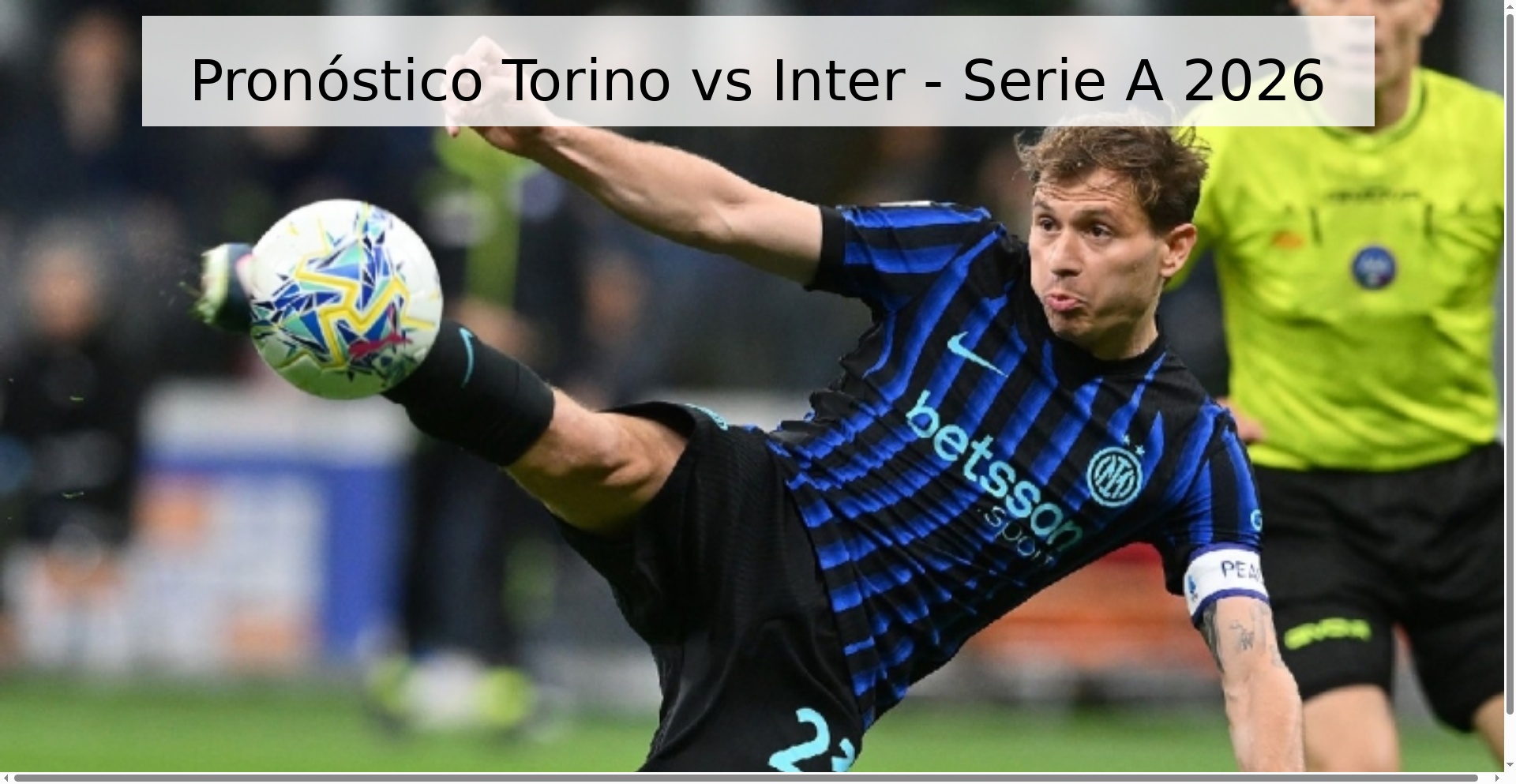 Pronóstico Torino vs Inter - Serie A 2026