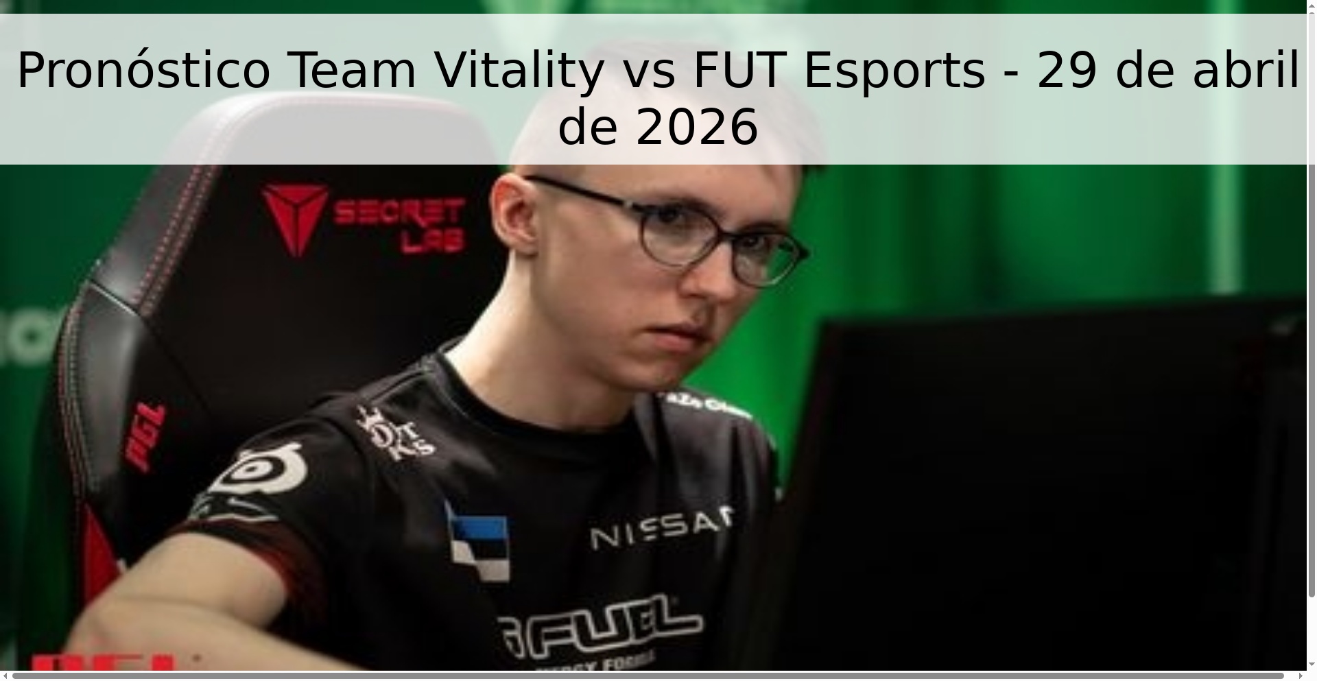 Pronóstico Team Vitality vs FUT Esports - 29 de abril de 2026