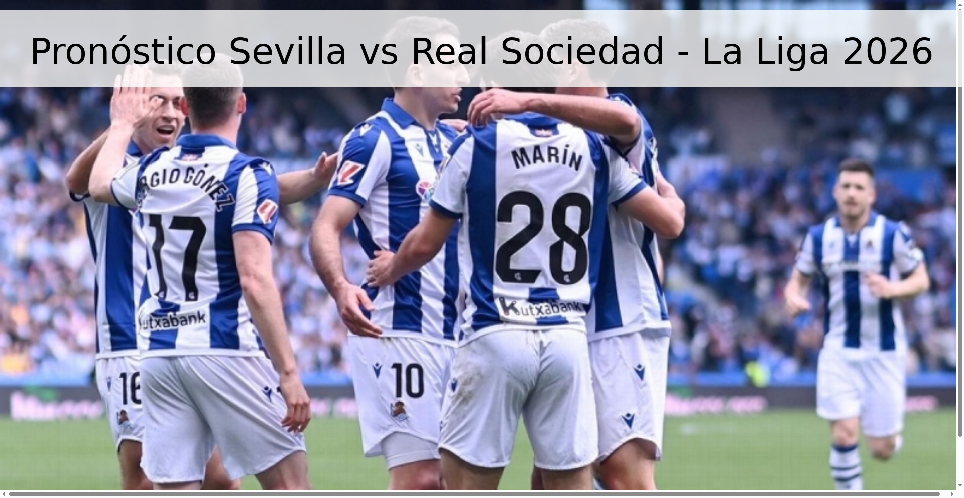Pronóstico Sevilla vs Real Sociedad - La Liga 2026