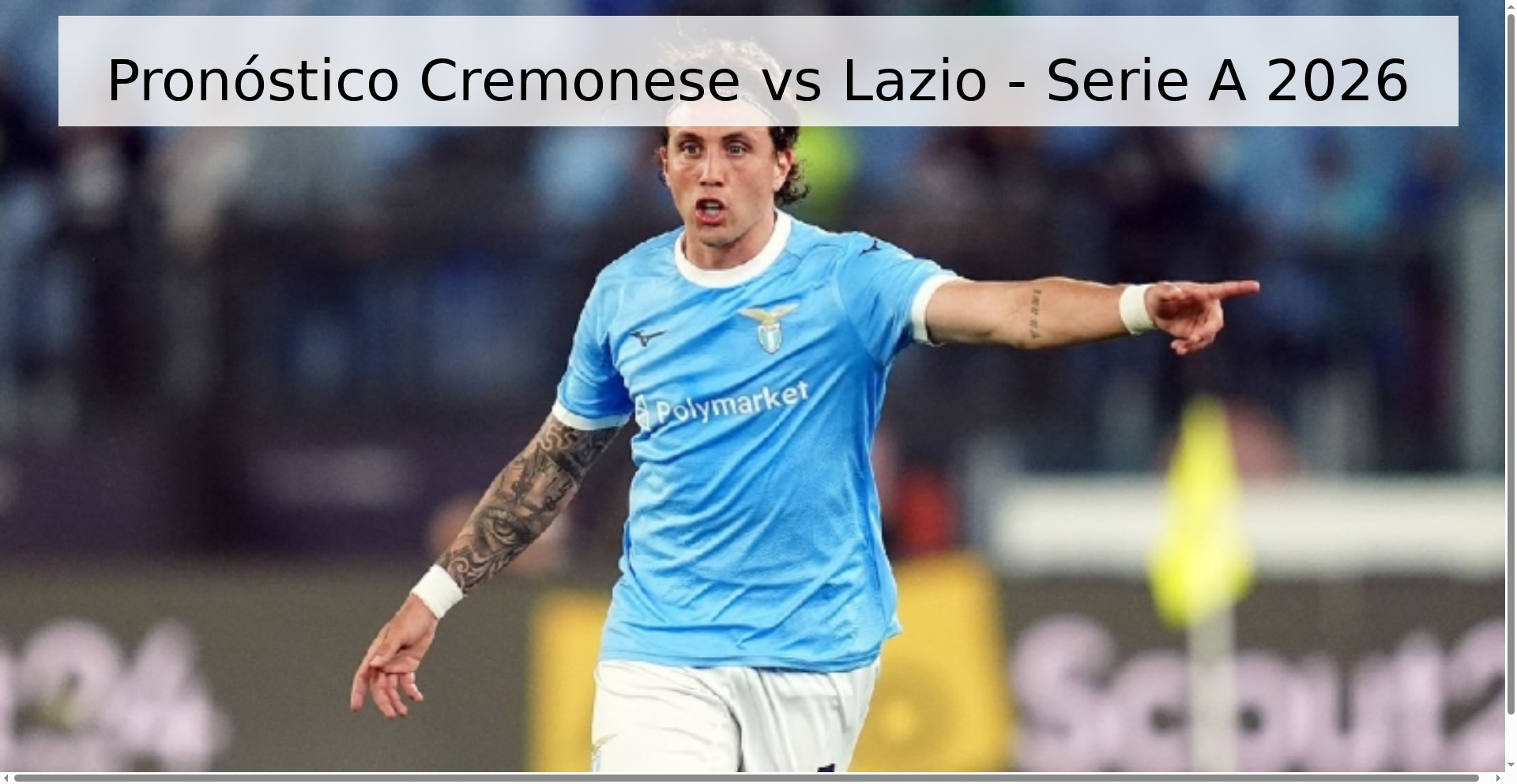 Pronóstico Cremonese vs Lazio - Serie A 2026