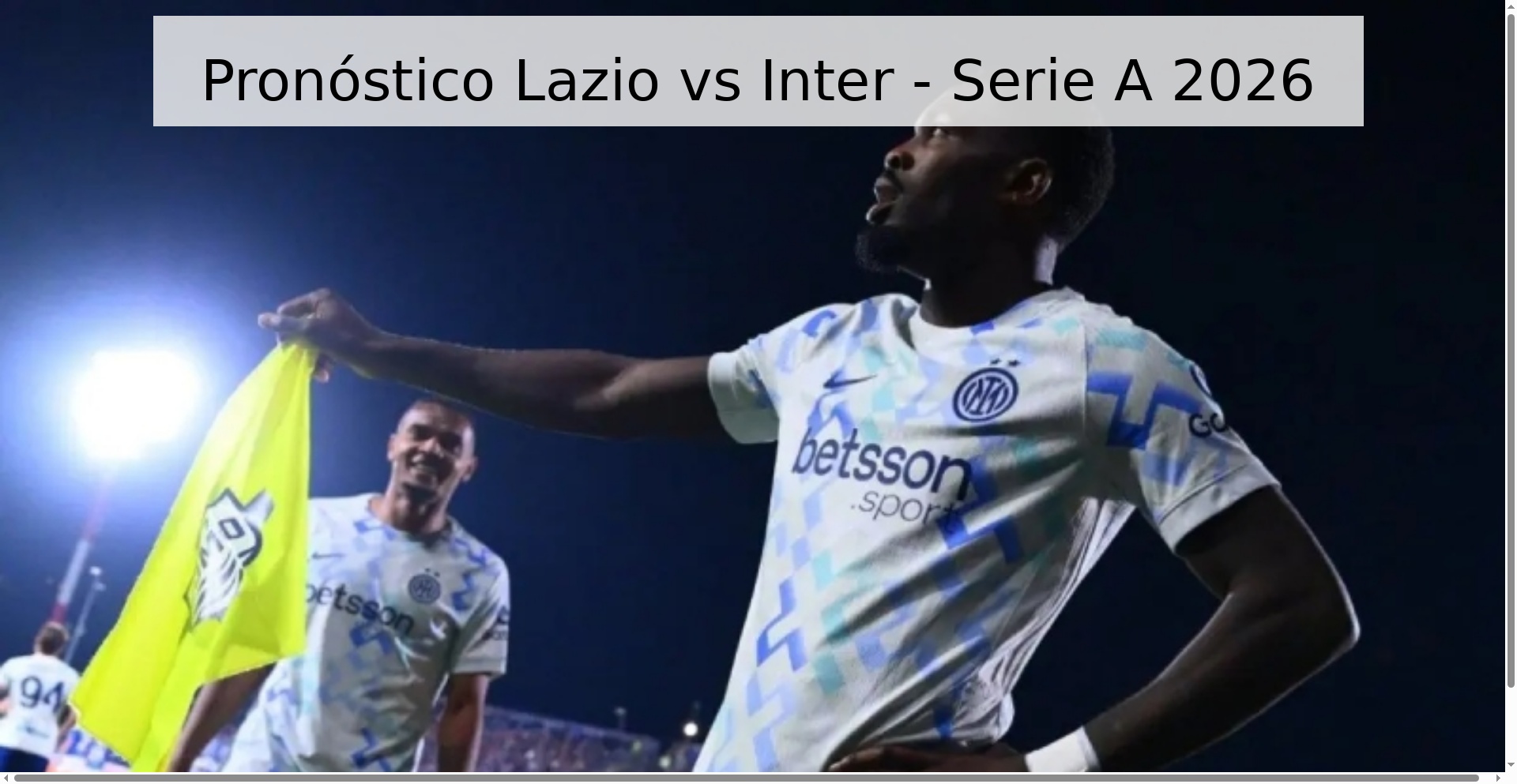 Pronóstico Lazio vs Inter - Serie A 2026