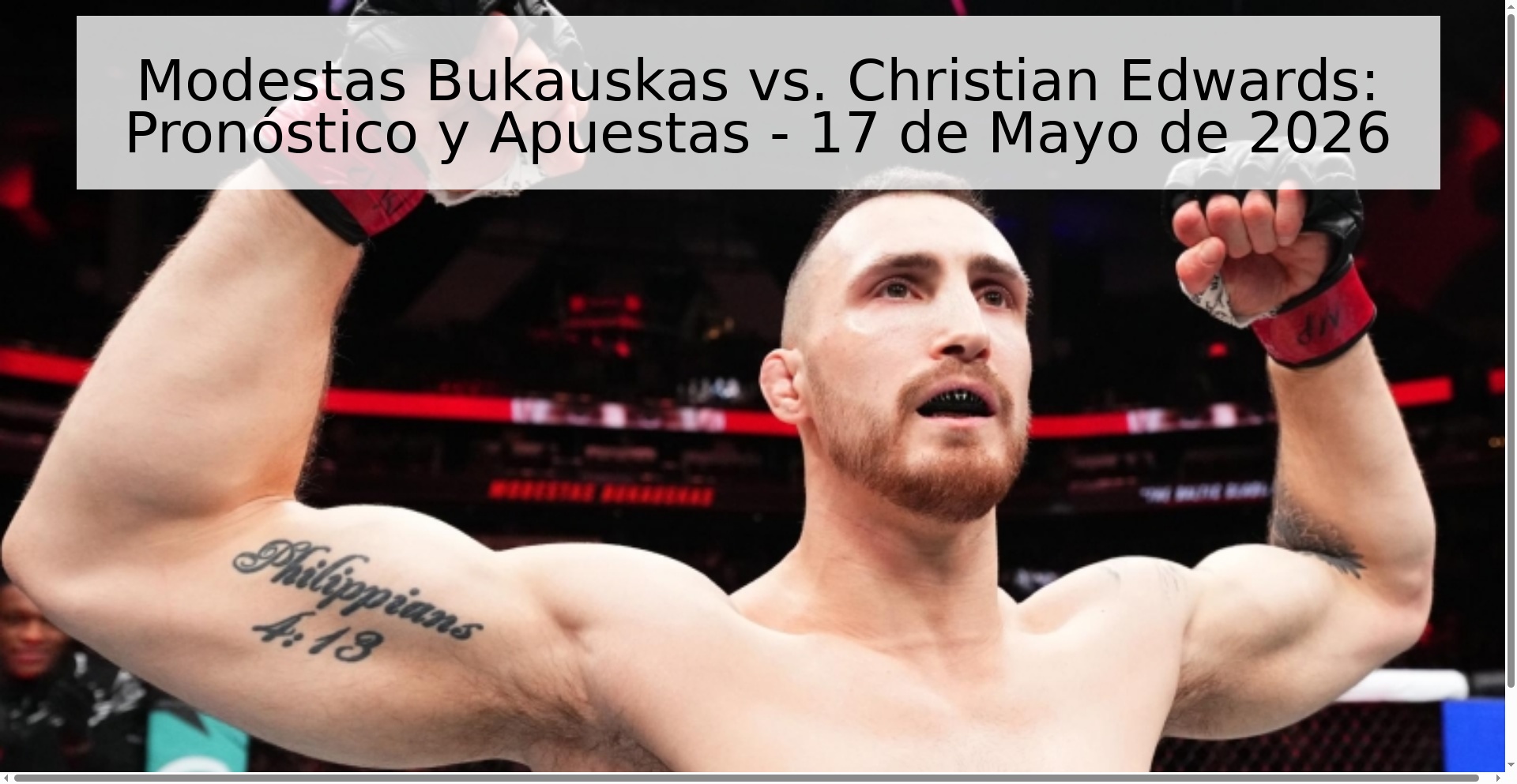 Modestas Bukauskas vs. Christian Edwards: Pronóstico y Apuestas - 17 de Mayo de 2026