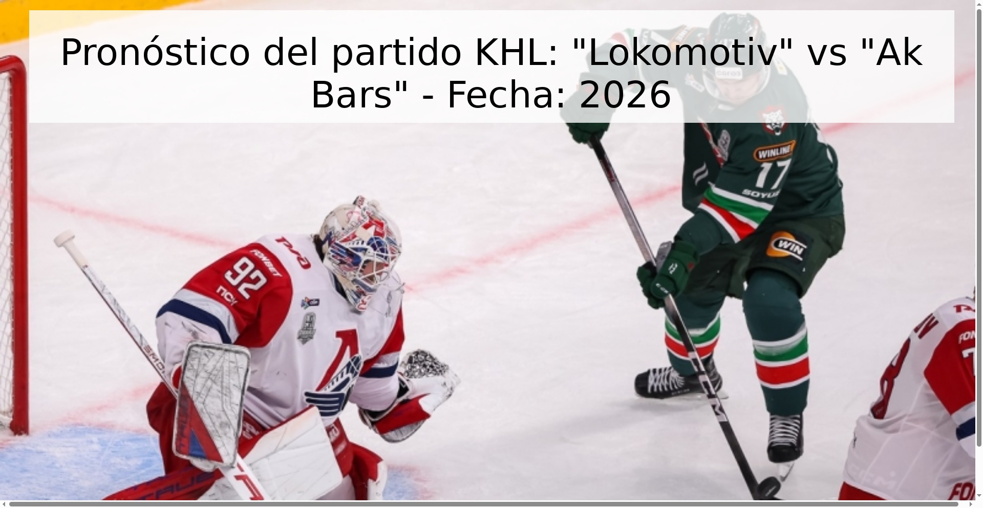 Pronóstico del partido KHL: Pronóstico del partido KHL: