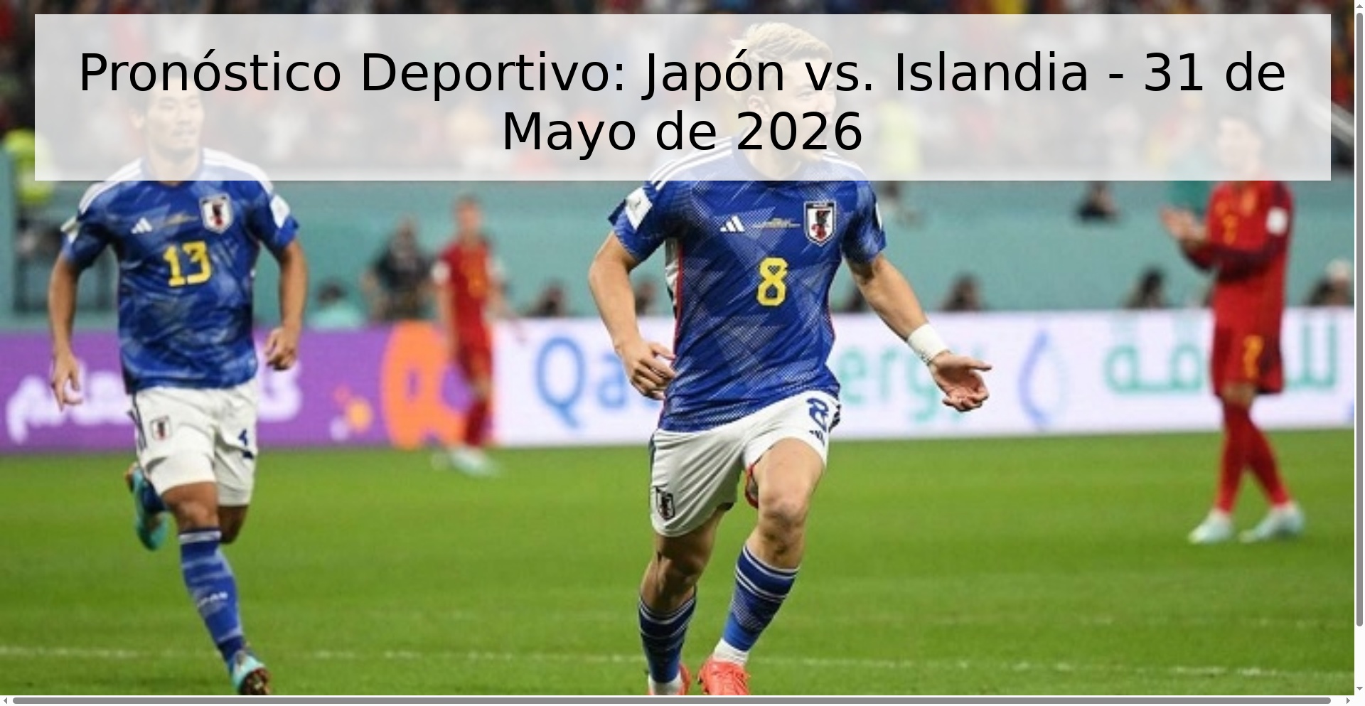 Pronóstico Deportivo: Japón vs. Islandia - 31 de Mayo de 2026
