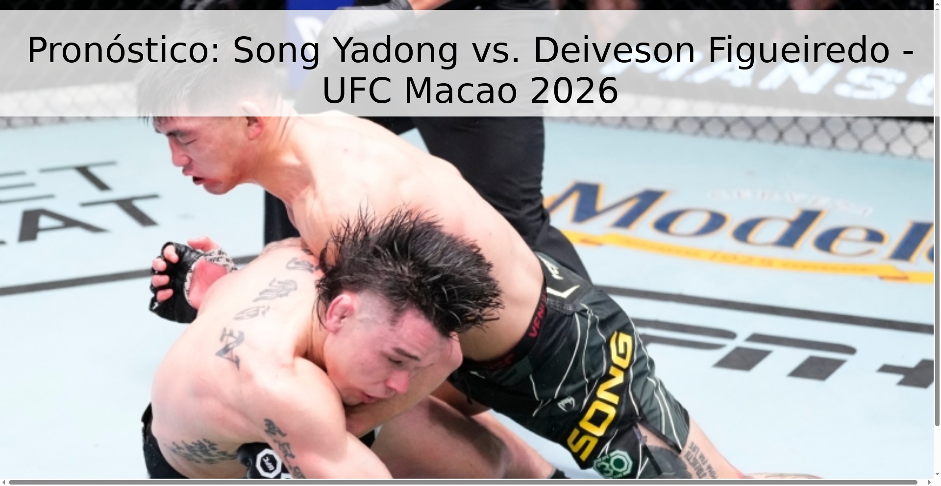 Pronóstico: Song Yadong vs. Deiveson Figueiredo - UFC Macao 2026