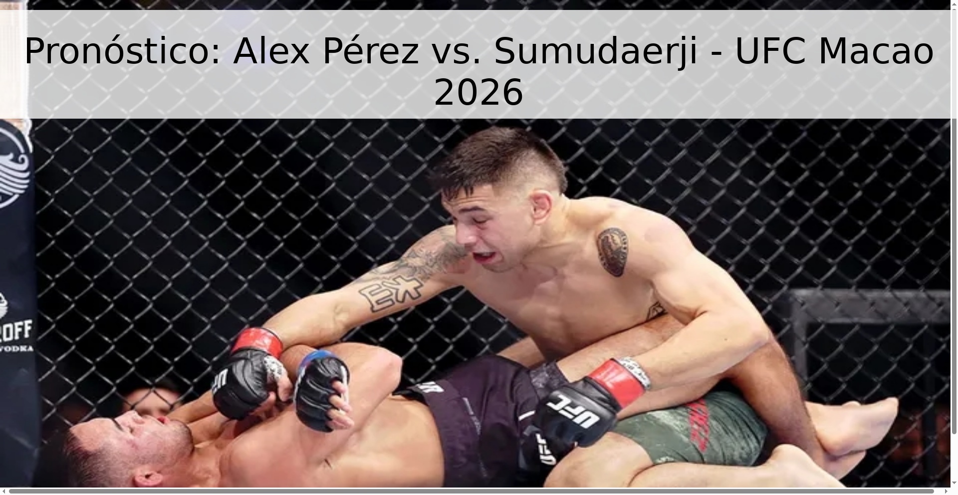 Pronóstico: Alex Pérez vs. Sumudaerji - UFC Macao 2026