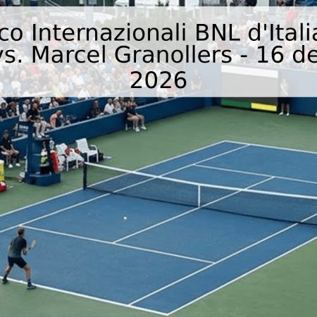 Pronóstico Internazionali BNL d’Italia: Austin Krajicek vs. Marcel Granollers – 16 de Mayo de 2026