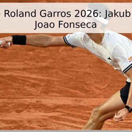 Pronóstico Roland Garros 2026: Jakub Mensik vs Joao Fonseca