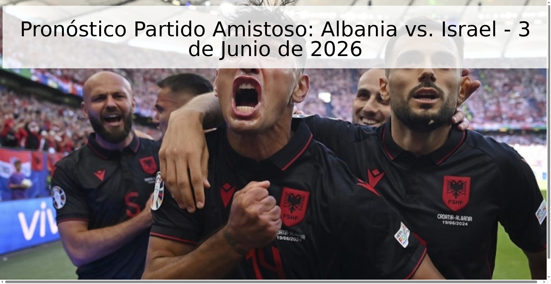 Pronóstico Partido Amistoso: Albania vs. Israel - 3 de Junio de 2026