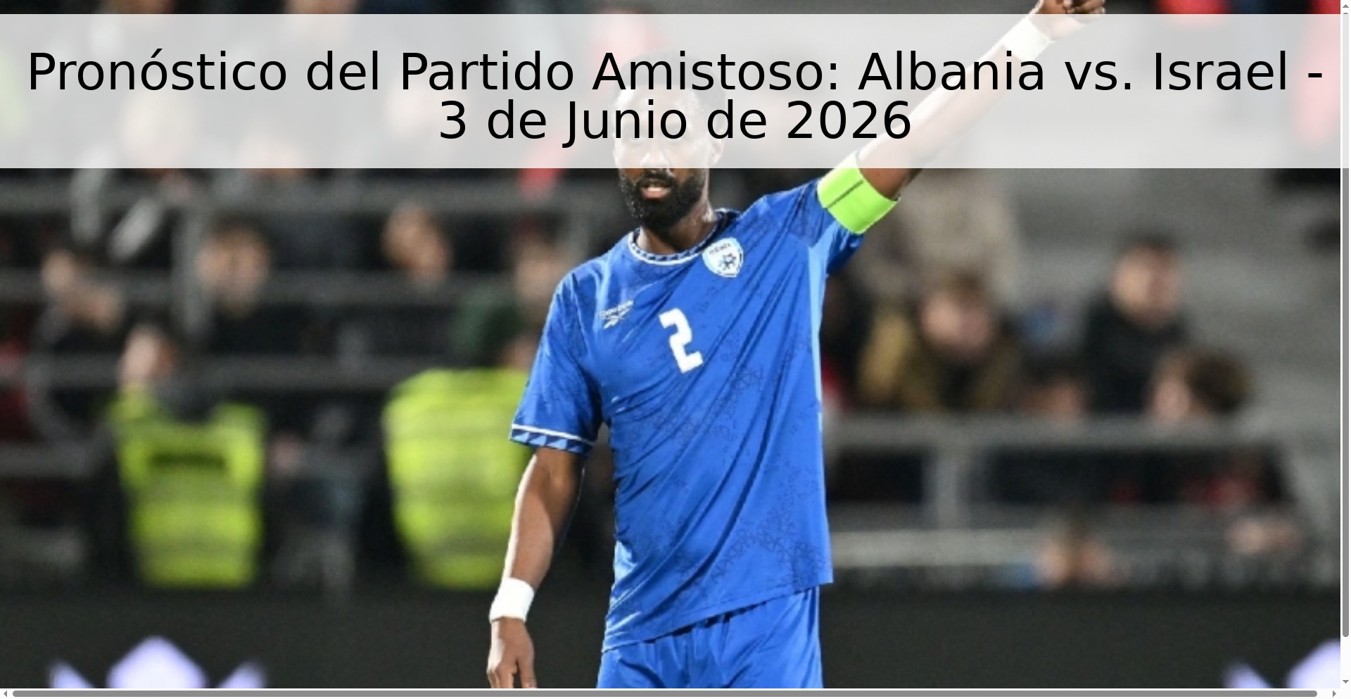 Pronóstico del Partido Amistoso: Albania vs. Israel - 3 de Junio de 2026