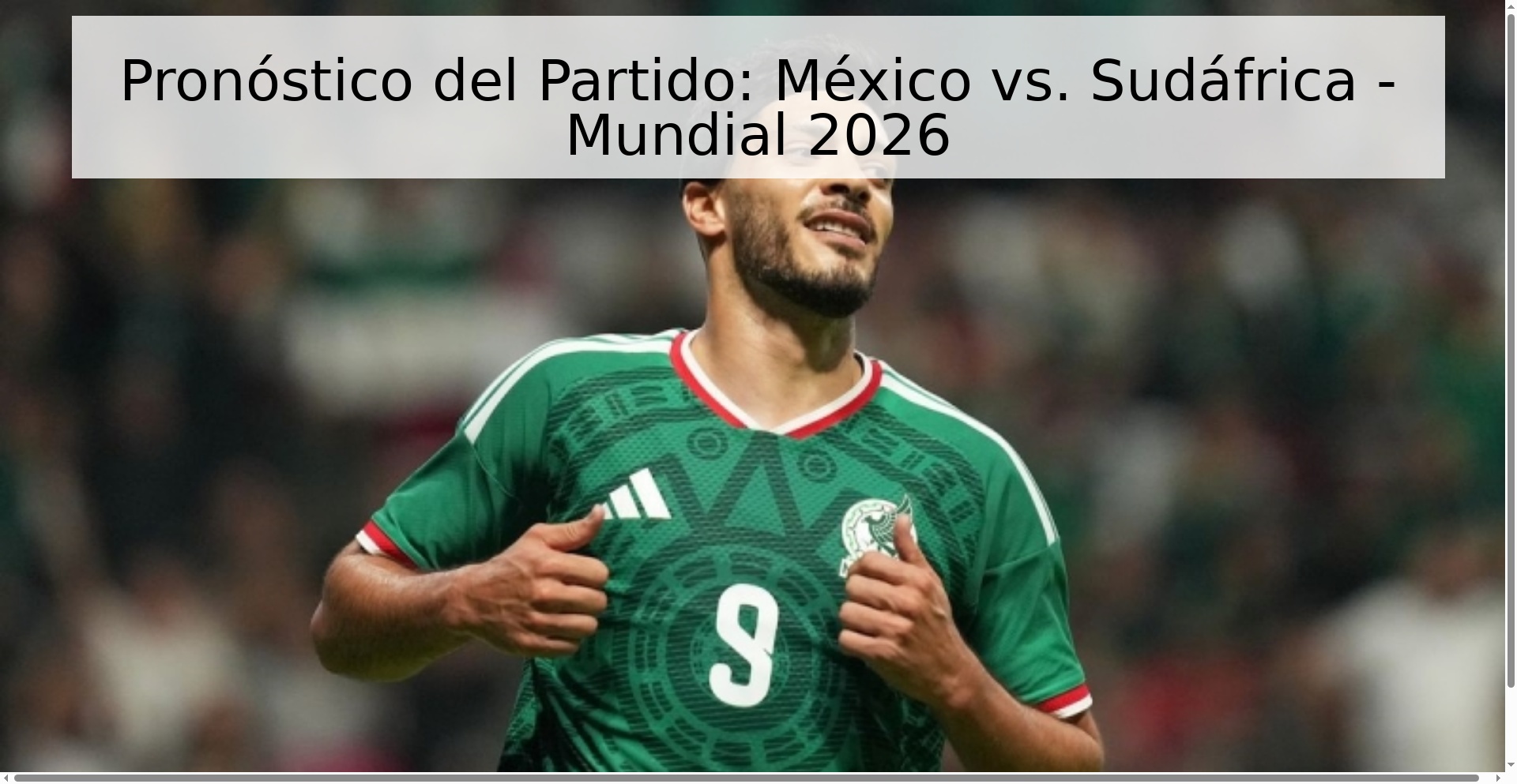 Pronóstico del Partido: México vs. Sudáfrica - Mundial 2026