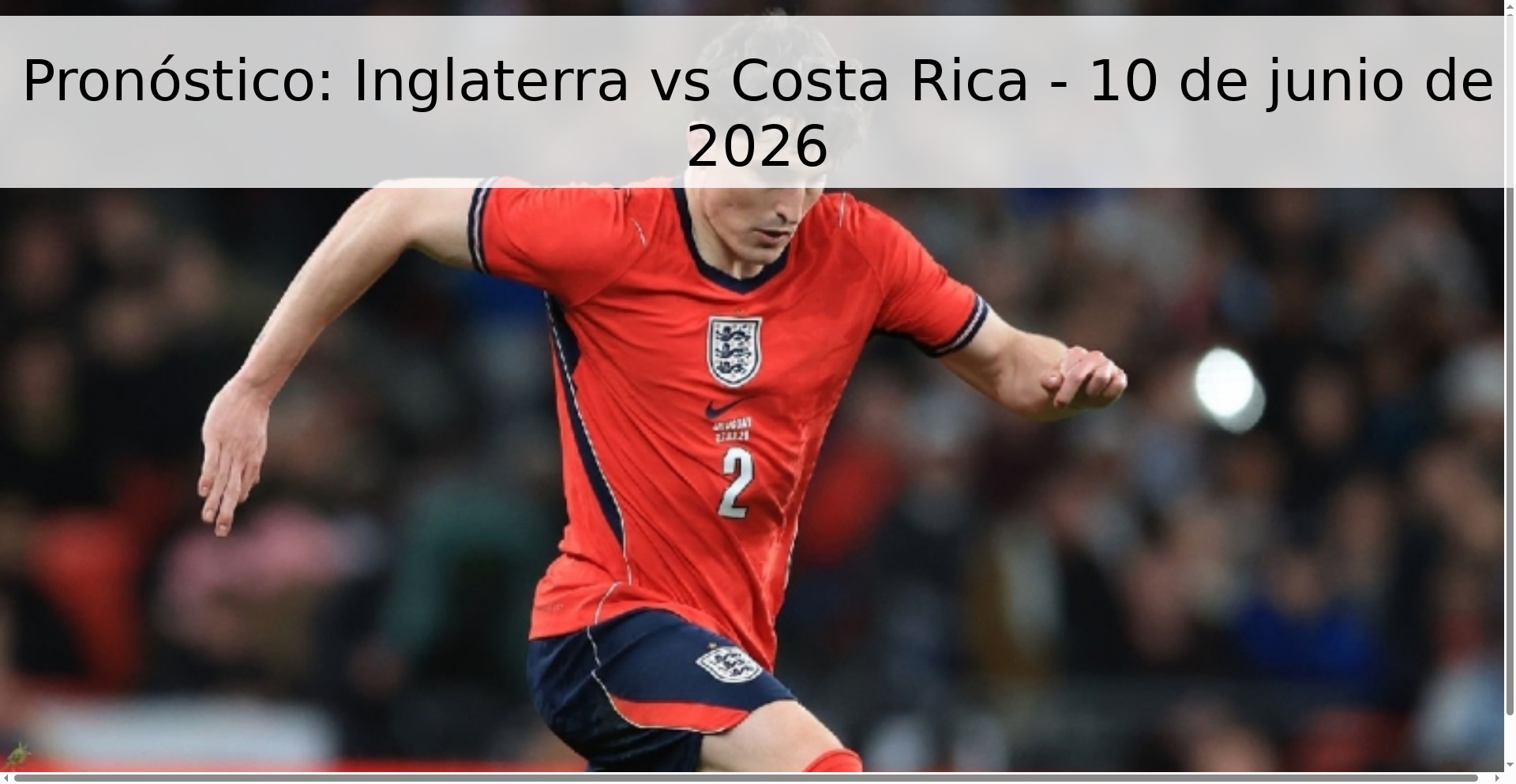 Pronóstico: Inglaterra vs Costa Rica - 10 de junio de 2026