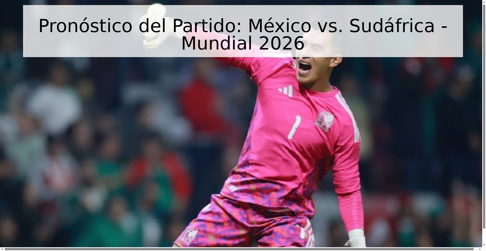 Pronóstico del Partido: México vs. Sudáfrica - Mundial 2026 Pronóstico del Partido: México vs. Sudáfrica - Mundial 2026