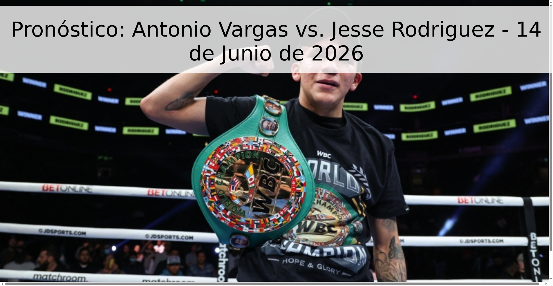 Pronóstico: Antonio Vargas vs. Jesse Rodriguez - 14 de Junio de 2026