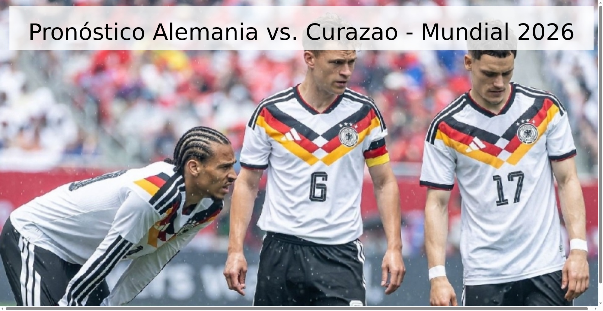 Pronóstico Alemania vs. Curazao - Mundial 2026