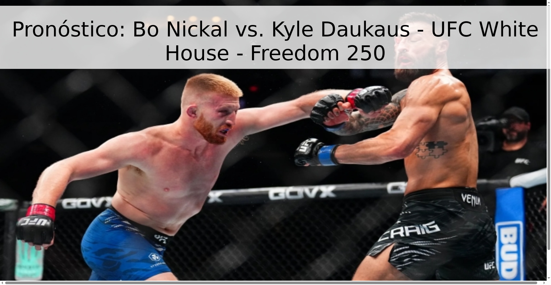 Pronóstico: Bo Nickal vs. Kyle Daukaus - UFC White House - Freedom 250
