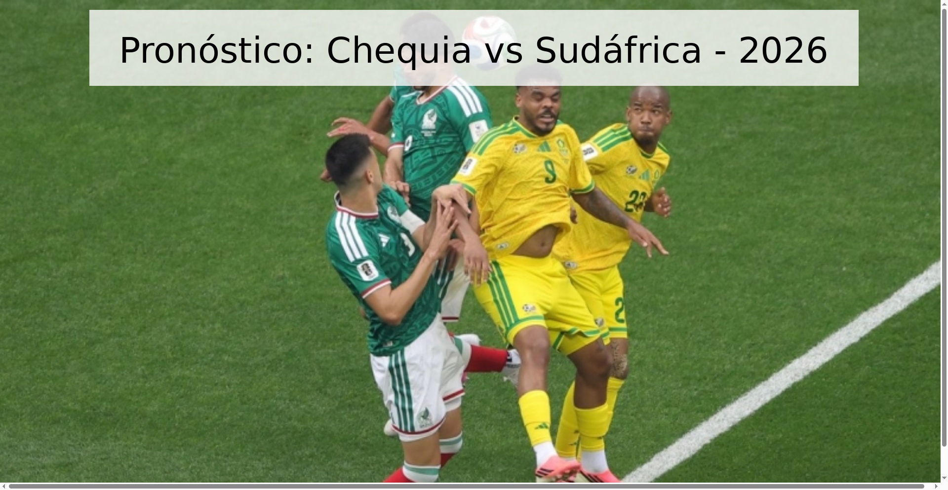 Pronóstico: Chequia vs Sudáfrica - 2026