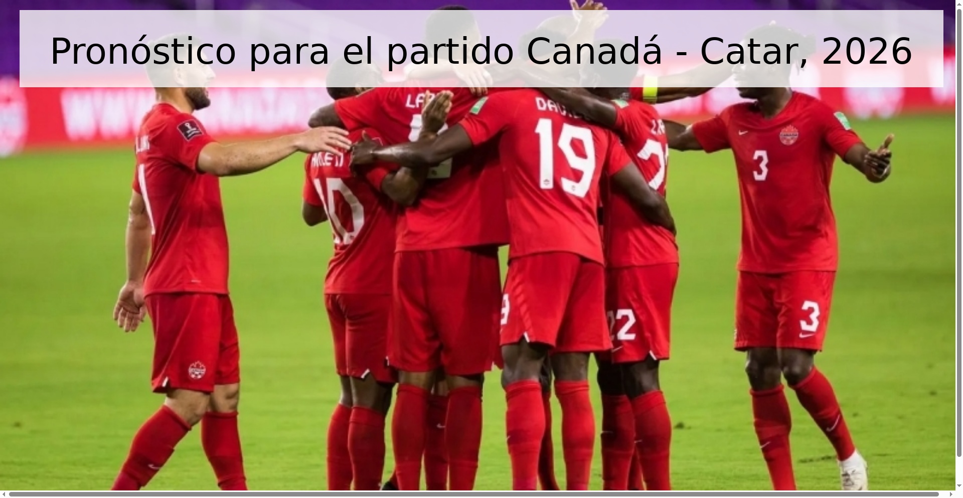 Pronóstico para el partido Canadá - Catar, 2026 Pronóstico para el partido Canadá - Catar, 2026