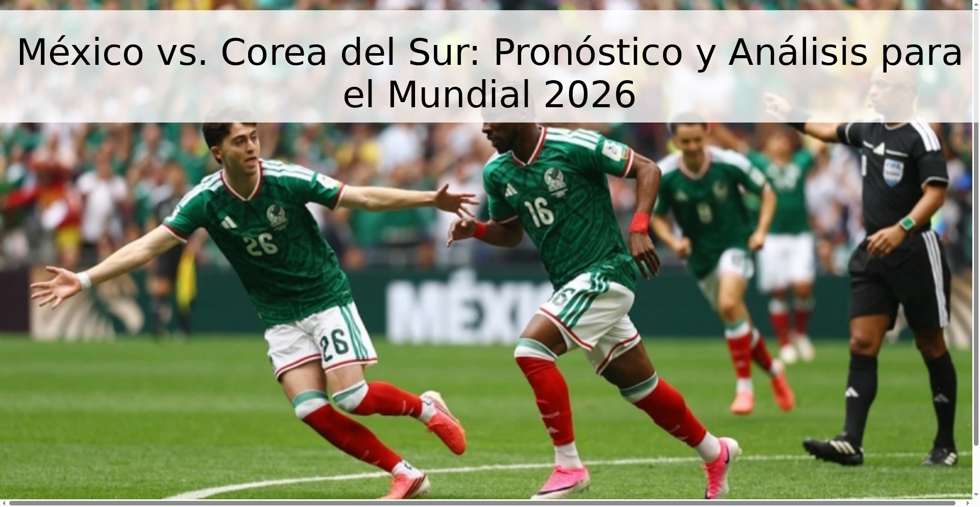 México vs. Corea del Sur: Pronóstico y Análisis para el Mundial 2026