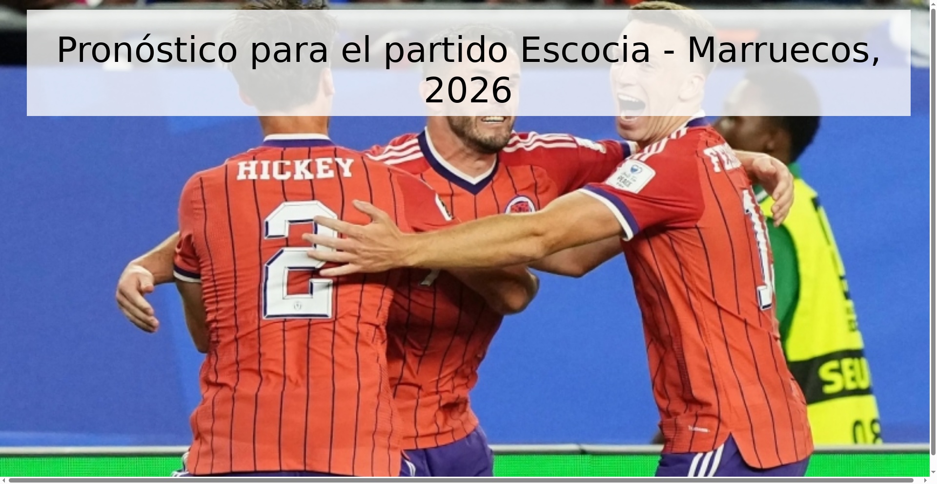 Pronóstico para el partido Escocia - Marruecos, 2026